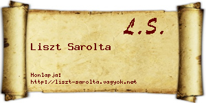 Liszt Sarolta névjegykártya